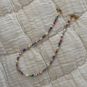 Rainbow beaded choker